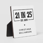 21歳パーソナライズされたの誕生日21 IN 25 Est 2004 フォトプラーク (正面)