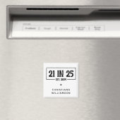 21歳パーソナライズされたの誕生日21 IN 25 Est 2004 マグネット (インサイチュ (食洗機))