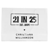 21歳パーソナライズされたの誕生日21 IN 25 Est 2004 ラージペーパーバッグ (裏面)