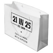 21歳パーソナライズされたの誕生日21 IN 25 Est 2004 ラージペーパーバッグ (裏面アングル)