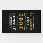 21歳パーソナライズされた生誕生まれ2004ヴィンテージ黒 横断幕 (横)