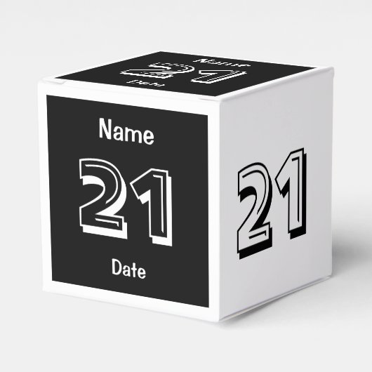 21歳パーソナライズされた誕生日のお願いボックス フェイバーボックス (正面サイド)