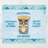 21歳パーソナライズされた誕生日ティキハワイアンルアウ(ハワイ式宴会) ビールラベル (シングルラベル)