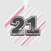 21歳パーソナライズされた誕生日ピンクオーナメント オーナメント (裏面)