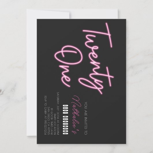 21歳パーティの招待状 招待状 (正面)