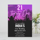 21歳パーティーピンクネオン招待状 招待状 (スタンド正面)