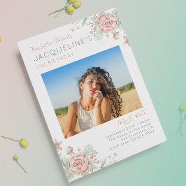 21歳フェミニンの誕生日の写真 招待状