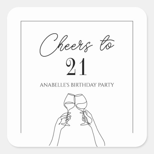 21歳モダンの誕生日への哀歌 スクエアシール (正面)