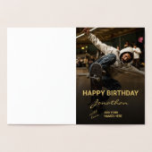 21歳モダンの誕生日ゴールドフォイル写真 箔カード (内部)