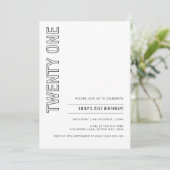 21歳モダンの誕生日パーティの招待状 招待状 (スタンド正面)