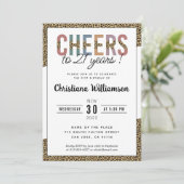 21歳モダンの誕生日パーティーヒョウ印刷エレガント 招待状 (スタンド正面)