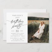 21歳モダンの誕生日パーティー写真 |水平 招待状 (正面)