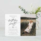 21歳モダンの誕生日パーティー写真 |水平 招待状 (スタンド正面)