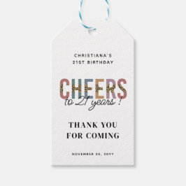 21歳モダンの誕生日パーティーLeopard Print ギフトタグ