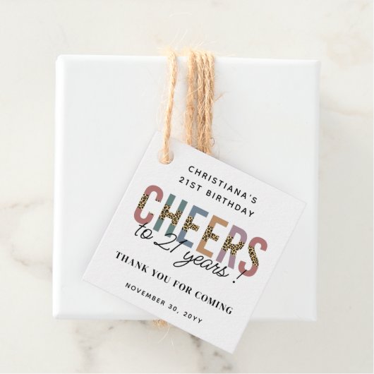 21歳モダンの誕生日パーティーLeopard Print フェイバータグ (インサイチュ)