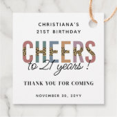 21歳モダンの誕生日パーティーLeopard Print フェイバータグ (裏面)