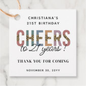 21歳モダンの誕生日パーティーLeopard Print フェイバータグ (正面)