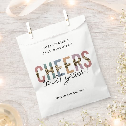 21歳モダンの誕生日パーティーLeopard Print フェイバーバッグ (クリップ留めされた状態)
