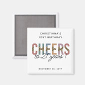 21歳モダンの誕生日パーティーLeopard Print マグネット (正面/裏面)