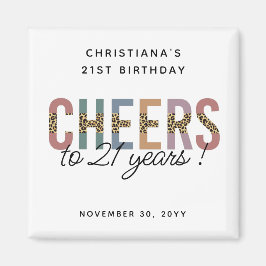 21歳モダンの誕生日パーティーLeopard Print マグネット