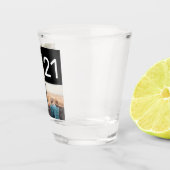 21歳モダンの誕生日ブラック2フォトコラージグリッド ショットグラス (右)