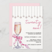 21歳モダンの誕生日招待状ワインツアー 招待状 (正面/裏面)