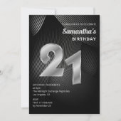 21歳モダンの誕生日招待状 招待状 (正面)