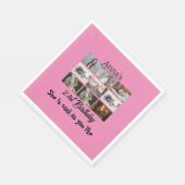 21歳モダンの誕生日9パーソナライズされたフォトコラージュ スタンダードランチョンナプキン (角)