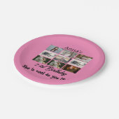 21歳モダンの誕生日9パーソナライズされたフォトコラージュ ペーパープレート (アングル)