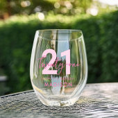 21歳モダンエレガントの誕生日のスクリプト ステムなしワイングラス