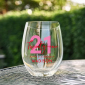 21歳モダンエレガントの誕生日のスクリプト ステムなしワイングラス