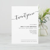 21歳モダンエレガントの誕生日の脚本 招待状 (スタンド正面)