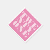 21歳モダン誕生日ピエレガントンクはっきりしたタイポグラフィ スタンダードカクテルナプキン (角)