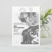 21歳モダン誕生日ボーイガールパーティー招待状アーバン2 招待状 (スタンド正面)