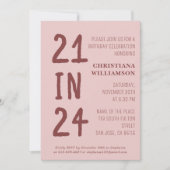 21歳モダン誕生日21歳24歳の誕生日パーティー 招待状 (正面)