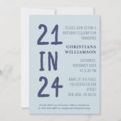 21歳モダン誕生日21歳24歳の誕生日パーティー 招待状 (正面)