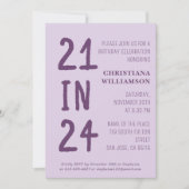 21歳モダン誕生日21歳24歳の誕生日パーティー 招待状 (正面)