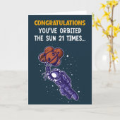 21歳ユーモアのあるの誕生日カード カード (黄色い花)