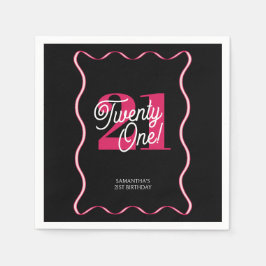 21歳レトロウェーブミニマリスト21歳 スタンダードカクテルナプキン