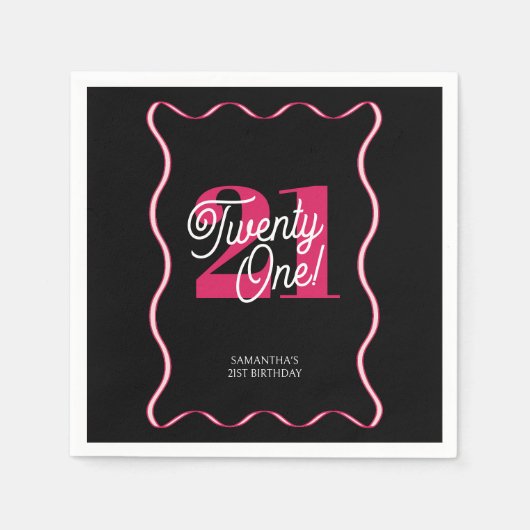 21歳レトロウェーブミニマリスト21歳 スタンダードカクテルナプキン (正面)
