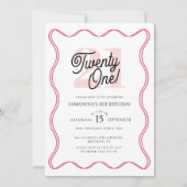 21歳レトロウェーブミニマリスト21歳 招待状 (正面)