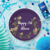 21歳ヴィンテージグレープスケッチお祝い ペーパープレート (パーティー)