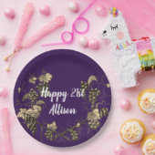 21歳ヴィンテージグレープスケッチお祝い ペーパープレート (パーティー)