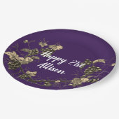 21歳ヴィンテージグレープスケッチお祝い ペーパープレート (アングル)