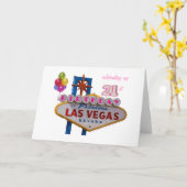 21歳祝の誕生日を迎えるラスベガス・バルーン カード (黄色い花)