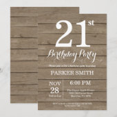 21歳素朴の誕生日招待状 招待状 (正面/裏面)