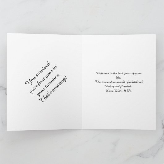 21歳誕生日おめでとう21カスタム写真文字テンプレート カード (内部)