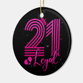 21歳誕生日アウトフィット21法的誕生日 セラミックオーナメント (左)