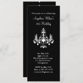 21歳誕生日シャンデリア招待状（黒） 招待状 (正面/裏面)