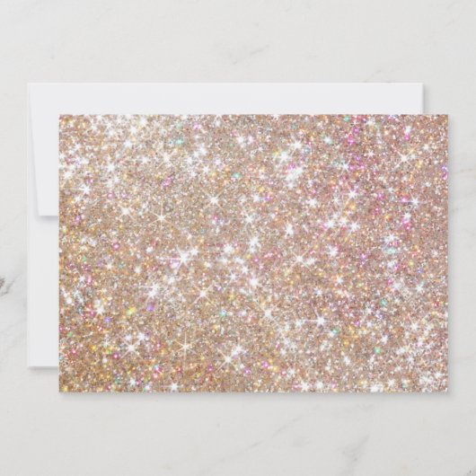 21歳誕生日シャンパングリッター写真 招待状 (裏面)